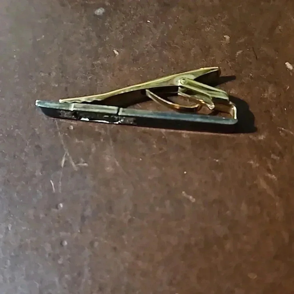 Celine Black, Silver and Gold Tone Tie Clip - Sterling Silver